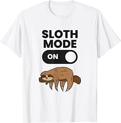 Lazy Sloth Tired Sloth Funny Sloth Mode On White T-Shirt Size L T-Shirts & Hemden(XX-Large)