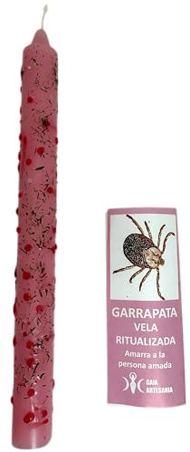 Ritualized Zeckenkerze Amarra an die geliebte Person, vorbereitete esoterische Kerze mit Gebet, 22 cm HOSTENATURA