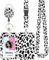 Uniclife Modische Sliding Ausweishülle Schneeleopard Print Kunststoff Kartenhalter mit Einziehbaren Badge Reel Karabiner abnehmbare Lanyard Karte Schutz für Büroangestellte Krankenschwester Lehrer