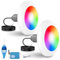 LyLmLe LED Poolscheinwerfer mit Außengewinde 2, 25W RGB Poolbeleuchtung mit Controller & Fernbedienung, 1000lm, Ø242mm, 12VAC Pool Lampe für GFK Fertigbecken Aufstellbecken Holzpool, 2er-Set