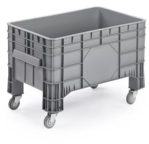 Großbehälter 1040x640x670 mm geschlossen mit 4 Lenkrollen