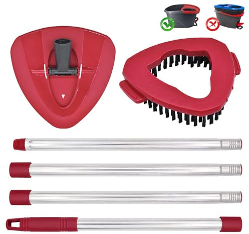 DLAIMI Remplacement des Accessoires de Balai et des Barres télescopiques Barres télescopiques pour Vileda Turbo,Poignée de Rechange 4 Sections Compatible avec Vileda Spin EasyWring Accessoires