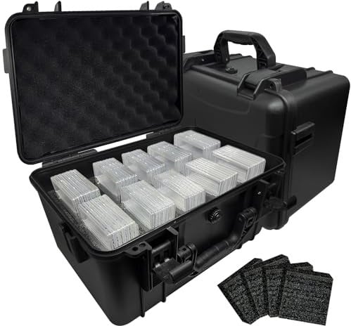 Graded Card Case Storage Box Fits for 75 Graded Trading Cards, Graded Card Storage Case, Slab Card Holder Organizer for CSG, BGS, PSA, FGS, Football Card with Removable Thick Foam Slots (Bag Only)