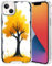 Xioolia Transparent Phone Case Compatible with iPhone 16 15 14 12 13 11 7 8 6s 6 Pro Max Plus mini XR X XS Max SE with Tree-CQ55 Four Corners Protection