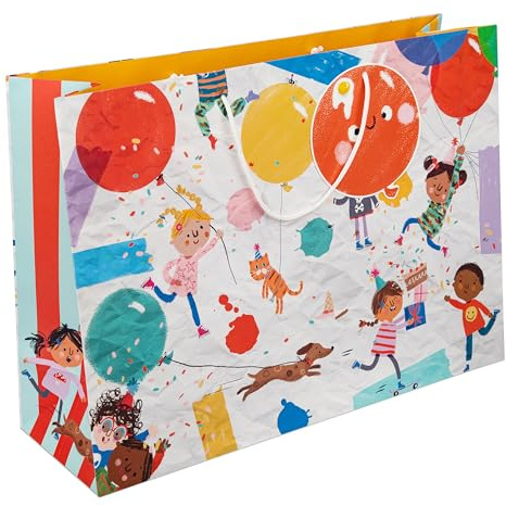 Hallmark Extra Large Gift Bag, Kids Birthday Party, Custard Crew Design, Red, Blue, Green