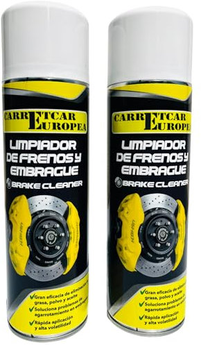 carretcar europea Limpiador de Frenos 500 ml 2unidades – Spray Desengrasante Profesional para Coches, Motos, Bicicletas y Maquinaria – Rápida Evaporación, Alta Precisión, Sin Acetona, No Corrosivo