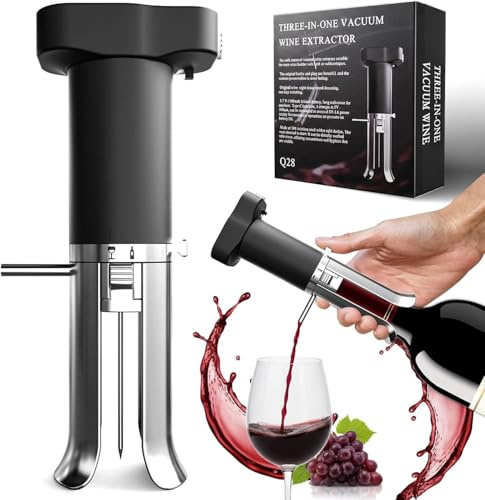 Decanter per vino elettrico 3 in 1 con tecnologia di atomizzazione | Aerazione istantanea, conservazione sottovuoto e versatore | Ricaricabile (USB-C) per aromi di vino freschi