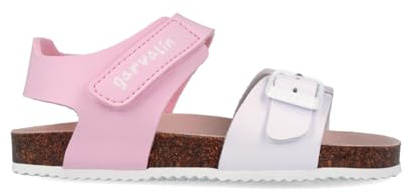 Garvalín Bio Basic-Sandalen für Kinder, Weiß, Weiß, Rosa, D113, 23 EU