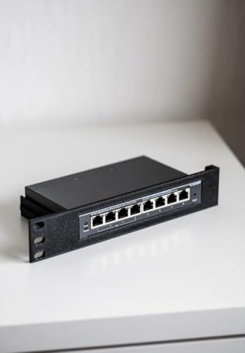 Rack Mount 1HE für TP-Link TL-SG105, SG108, OC200 – 19 und 10 '' Halterung | 3D-gedruckt – Netzwerk Zubehör für Server Racks (Rot, für 2X TP-Link SG108)