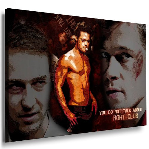 Bild auf leinwand Brad Pitt Fight Club Bild 100x70cm / Leinwandbild fertig auf Keilrahmen/Leinwandbilder, Wandbilder, Poster, Pop Art Gemälde, Kunst - Deko Bilder