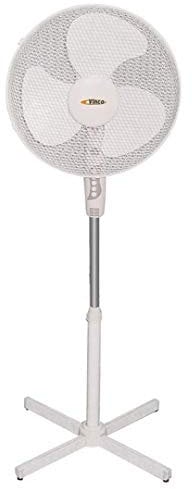Vinco 70703 Ventilatore a piantana 45W, 3 Pale, Asta Regolabile, Bianco