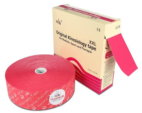 Nasara Original Kinesiologie Physio XXL Tape für Sport und Medizin, Rollengröße 5cm x 32m, pink