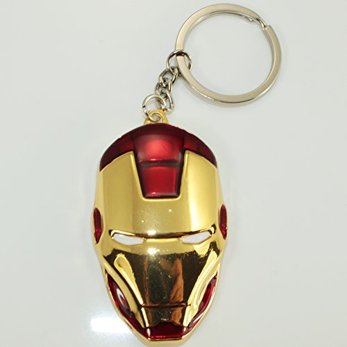 Schlüsselkette Schlüsselring Iron Man Kopf Rot und Bronze