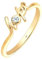 Elli DIAMONDS Ring Damen Hope-Schriftzug mit Diamant (0.03 ct.) in 585 Gelbgold