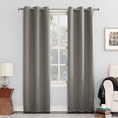 Sun Zero Easton Panneau de Rideau occultant à œillets, économie d'énergie, 101,6 x 241,3 cm, Gris