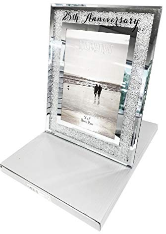 Wedding Anniversary Silver 25th Photo Frame Diamante