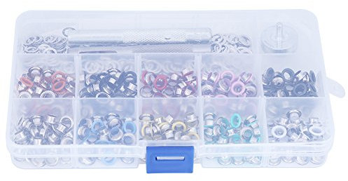 Akozon Metall Ösen Grommet Eyelet Setter Zangen 300sets 5mm 10 Farben Innendurchmesser Ösen Washer mit 3 stücke Handarbeit Werkzeuge Set für DIY Leder handwerk Stoff Gürtel