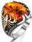 mysilverworld Herren-Ring aus massivem 925er-Sterlingsilber mit Bernstein, Skorpion-Figur, 925er-Sterlingsilber, Metall, Bernstein (simuliert)