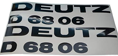DEUTZ D6806 Schriftzug Aufkleber in schwarz, Sticker/Beschriftung, zum Oldtimer Restaurieren von Lack & Verkleidung. Schlepper Emblem Alternative