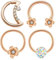 D.Bella 16G Mond Daith Piercing Chirurgenstahl Ohr Helix Daith Piercing Nase Septum Piercing