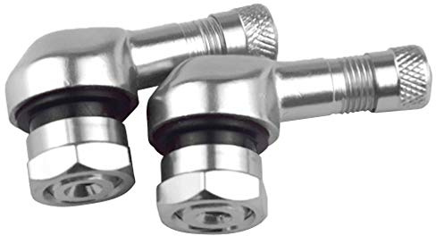 Gazechimp 2 x 90 Grad CNC Aluminium Universal Motorrad Rad Ventilschaft Winkelventil - Silber