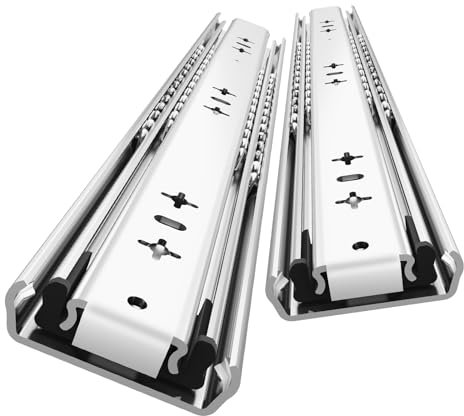 AOLISHENG Heavy Duty Drawer Runners 850mm 100Kg Load Capacity Heavy Duty Drawer Slides Draw Runners, Ball Bearing Full Extension Draw Sliding Rails Sliders Side Mount 1 Pair, 34 inch Without Lock