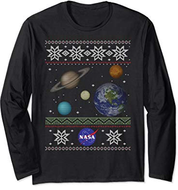 NASA Solar System Ugly Christmas Sweater Long Sleeve T-Shirt