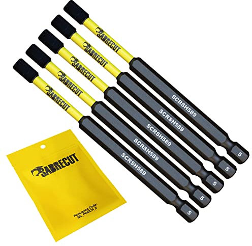 5 x SabreCut SCRH589_5 Set di punte per cacciavite a impatto magnetico H5 da 89 mm, a estremità singola, per impieghi gravosi, compatibili con Dewalt Milwaukee Bosch Makita e altri
