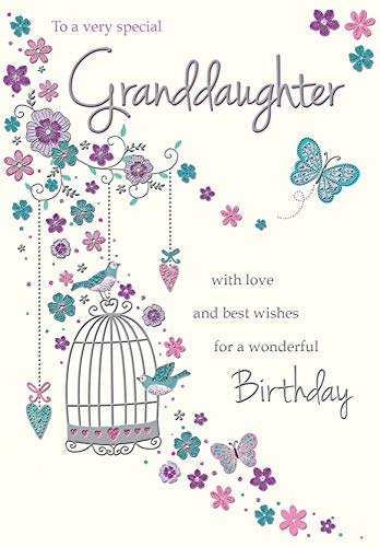 Piccadilly Greetings Traditional Birthday Card Granddaughter - 9 x 6 inches