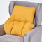 Homescapes Sessel-Rückenkissen senfgelb 68x58 cm, Lendenkissen Sofa, 15 cm Dickes Rückenstützkissen Bett mit Baumwollbezug
