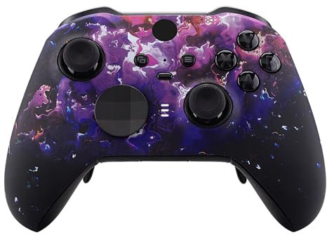 eXtremeRate Front Gehäuse für Xbox Elite Series 2/Series 2-Core Controller, DIY-Vorder Hülle&Thumbstick Accent Ring Ersatz Case Zubehör für Xbox Elite V2/V3 Gamepad Model 1797-Surreale Lava