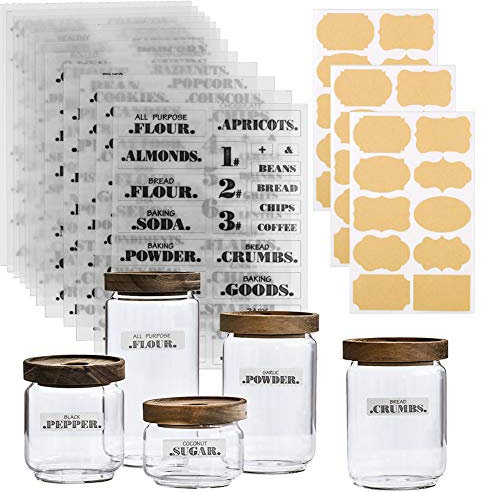 KESTAR 294 PCS Kitchen Jars Labels, Food Pantry Labels Stickers for Kitchen Organization Storage Food Jar Container Label