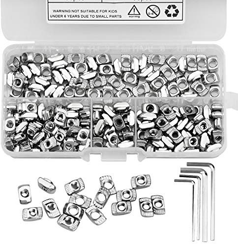 KARAA 184 Stk T nutensteine T muttern M3/M4/M5 20 Serie hammermuttern mit 4 Inbusschlüsseln Sortiment Kit