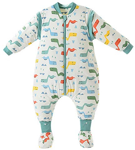 FEOYA Baby Winter Schlafsack mit Beinen und Füßen Junge Mädchen Winterschlafsack mit Beinen Neugeborene Ganzjahresschlafsack Abnehmbare Ärmel Babyschlafsack Warm Baumwolle 12-24 Monate