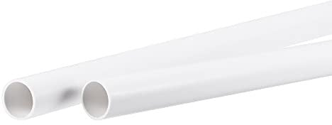 sourcing map PVC Pipe Round Rigid Plastic Tube 13mm ID 15mm OD 500mm White for Water Pipe,Crafts,Decoration,Cable Sleeve 2 Pack
