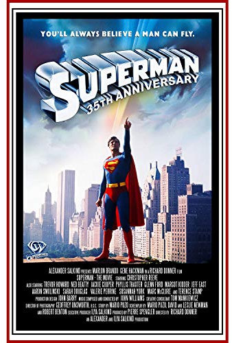 Poster Vintage Film Superman Super Helden 35th Anniversary Poster Altes Cinema Retro