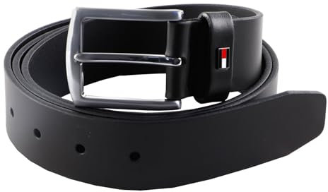 Tommy Hilfiger Herren Gürtel Denton 3.5 Ledergürtel, Schwarz (Black), 85