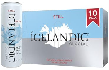 Icelandic Glacial Natural Spring Alkaline Water, 330 ml Cans, 10 Count