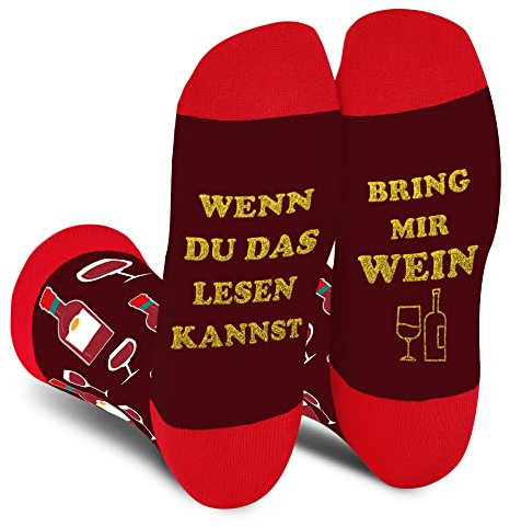 Lustige Wine Socken Herren Papa Junge - Wenn Du Das Lesen Kannst Bring Mir Wine - Bunte Männer Freund Witzige Motiv Coole Bedrucken Socken - Ostern Geschenk Vatertag Weihnachten Strümpfe Geschenkideen