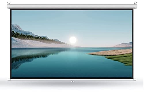 ZEELYDE Projector Screen,Wall-Mounted Portable Pull Down Retractable Movies Screen 4:3/16:9 HD Manual with Auto-Lock, for Home Theater, Conference