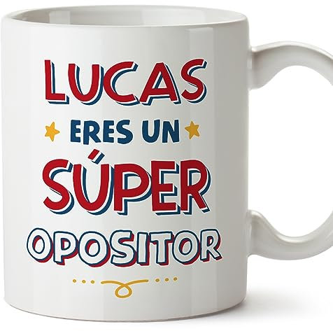 MUGFFINS Tazas Personalizadas para OPOSITOR hombre - En Español - Eres Súper - 11 oz / 330 ml - Regalo Personalizable original y divertido