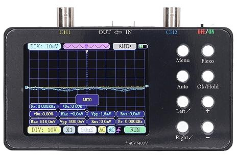 Oscilloscopio Digitale Generatore di Segnali Portatile a 2 Canali Larghezza di Banda 2 Mhz Frequenza di Campionamento 50 M Display LCD Retroilluminato da 3,2 Pollici con