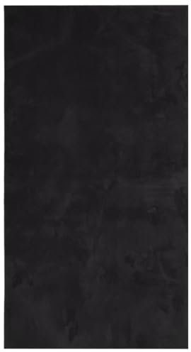 vidaXL Teppich HUARTE Kurzflor Weich und Waschbar Schwarz 60x110 cm