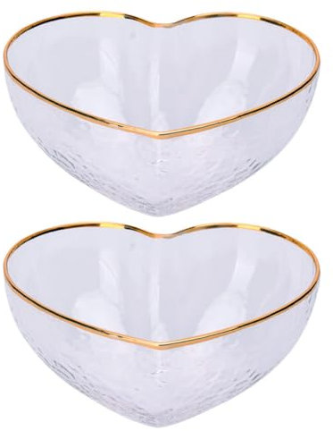 Ciieeo Hausbedarf 2st Dessertschale Kleine Glasschalen Desserttablett Schalen in Herzform Japanische Suppenschüssel Dekorative Schalen Vorspeisengerichte Kornflakesschüssel Salat