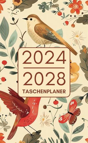 Taschenplaner 2024-2028: 5 Jahres Kalender | 60 Monate von Januar 2024 bis Dezember 2028 | Monatsplaner Format A6 Agenda - Organizer