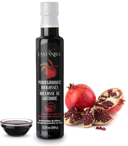 Eastanbul Pomegranate Molasses, No Added Sugar, Natural, 350g | Mediterranean Pomegranate Syrup, Nar Eksisi Sweet and Sour Sauce, Vegan Sauce, Pomegranate Paste for Salad Dressing
