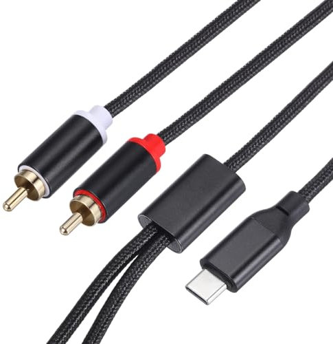 sourcing map Cavo da USB C a 2 RCA, da tipo C a 2 RCA maschio, adattatore audio stereo per smartphone, tablet, 1 m