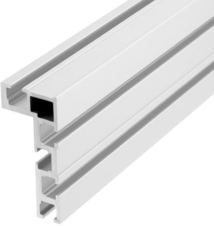 QWORK® T-Track Rieles Guía de Ranura, 600 mm 75 Tipo T-Track Rieles Guía, Aluminio Rieles Guía de Aleación, para Carpintería, Sierra de Mesa, Fijación de Cercas