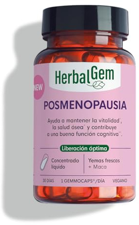 HERBALGEM Gemmocaps Postmenopausia BIO 30 Cáps – Salud Ósea Sin Hormonas | Sin hormonas. Alivia incomodidades y apoya la salud ósea y cognitiva tras la menopausia.