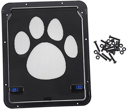 SUPVOX 1 Set Pet Door Closing Screen Door Sash Window Pet Door Flap Sturdy Screen Door Pet Paty Supplies Cat Safety Screen Door Aluminum Door Dog Flap Door Doggie Door Black Iron